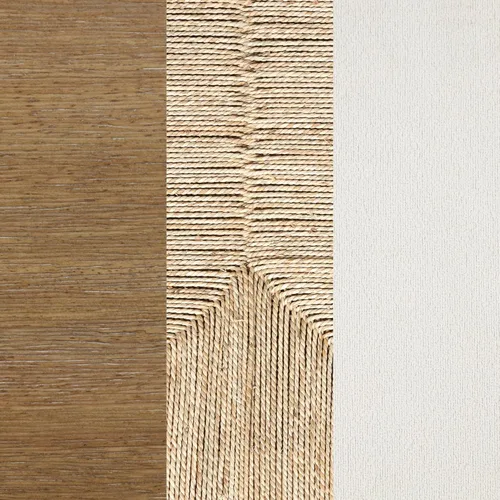 Vista 7 de Nathan James Beacon Taburete de bar bohemio con respaldo, de altura de bar, silla para isla de cocina, taburete de bar de seagrass, bouclé