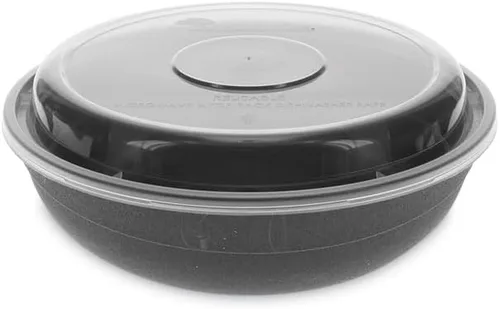 Vista 2 de Pactiv e NV2GRN307B Earthchoice Versa2go - Recipiente apto para microondas, 30 onzas, 6.8 x 6.8 x 2.2, negro/transparente, plástico, 150 por caja