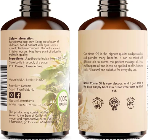 Vista 9 de Aceite de neem orgánico para piel y cabello, 100% puro, prensado en frío para mezcla de aceites esenciales, aceites de neem para plantas, pastel