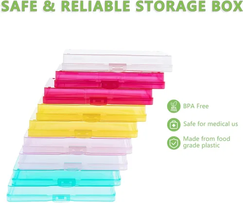 Vista 4 de Estuche para fotos de 5 x 7 pulgadas, caja de almacenamiento de fotos y manualidades – 18 fundas internas para organizar fotos, caja