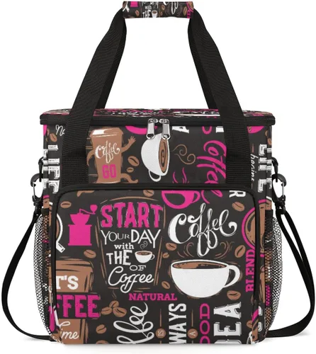 Vista 18 de Bolsa para cafetera compatible con K-Mini o K-Mini Plus Coffee Cup Pattern1 Coffees Machine Travel Storage Tote Bag Compatible Portable Single