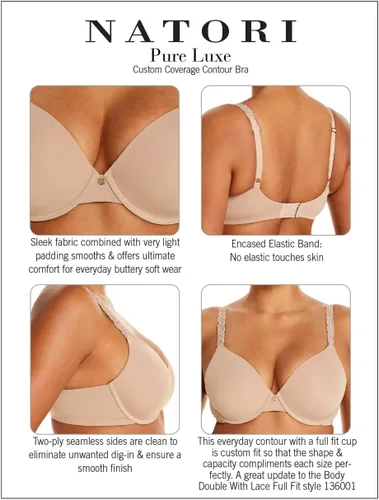 Vista 6 de Natori - Sujetador de lujo personalizado para mujer con contorno de cobertura Cafe
