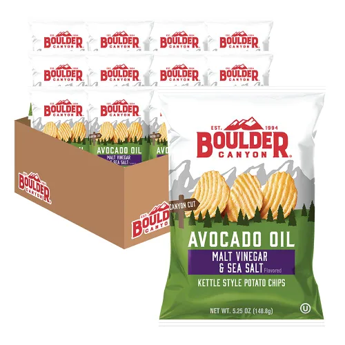 Vista 16 de Boulder Canyon Papas fritas - Hickory BBQ (1.5 oz/Caja de 55)