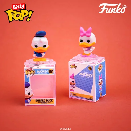 Vista 23 de Funko Bitty Pop! Disney - Minnie, paquete de 4 – Minnie Mouse (vestido rojo), pato margarita, pato Donald y una figura misteriosa sorpresa – 0.9