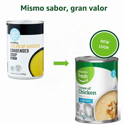 Vista 4 de Amazon Fresh, Sopa condensada de pollo baja en grasa con crema, 10.5 oz (anteriormente Happy Belly, el empaque puede variar)