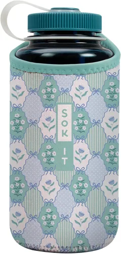 Vista 88 de Sok It BotlSok Funda para botella de agua con cubierta de neopreno aislante (Floral abstracto, se ajusta a CamelBak o Nalgene de 12 onzas)