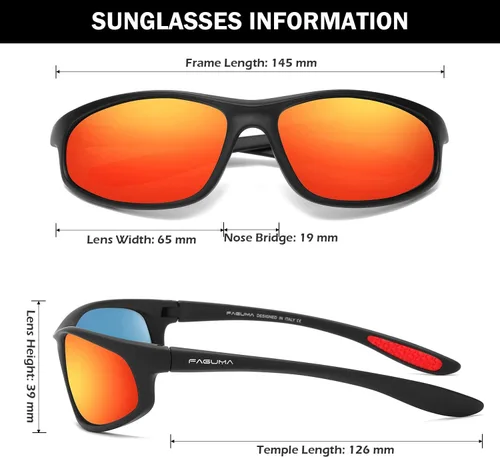Vista 10 de Gafas de sol deportivas polarizadas para hombres, ciclismo, conducción, pesca, protección UV400