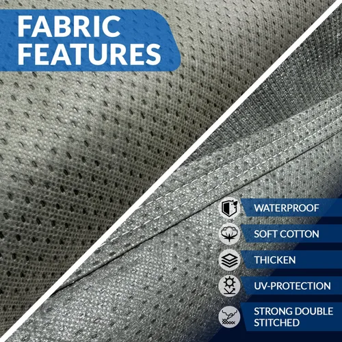 Vista 4 de Cubiertas de coche de 7 capas impermeables para todo tipo de clima Cobertura pesada para automóviles y coches Cobertura de lluvia de calidad