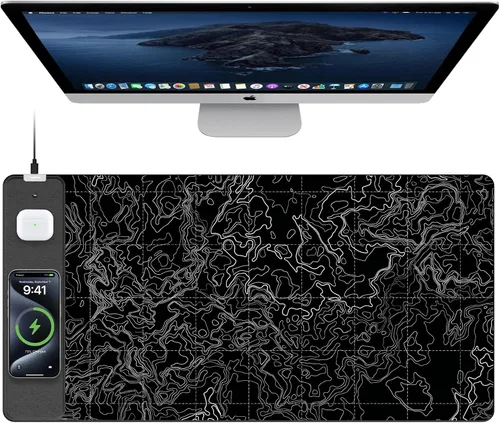 Vista 13 de TopMade Alfombrilla de Mouse de Carga Inalámbrica, Alfombrilla de Mouse para Juegos RGB, Alfombrilla de Escritorio para Oficina en Casa, 31.5" x RGB