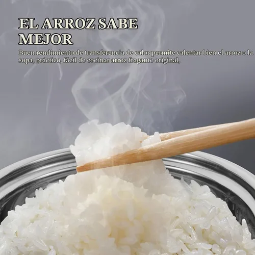 Vista 5 de Cabilock Arrocera de acero inoxidable, olla interior de acero inoxidable, olla de arroz multiusos de gran capacidad para cocinar en casa