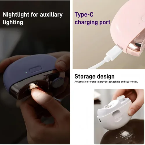 Vista 4 de Lima de uñas eléctrica para uñas – Recortador de uñas automático y pulidor con luz, seguro para personas mayores y niños, no para uñas gruesas