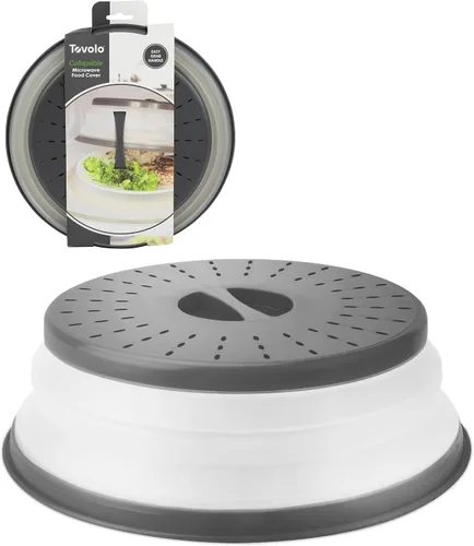 Vista 24 de Tovolo Cubierta antisalpicaduras para microondas para alimentos, mediano (rojo manzana acaramelada) – Tapa protectora antisalpicaduras de silicona