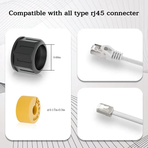 Vista 7 de FGB Acoplador RJ45 impermeable Cat7 de 10 Gbps, conector Ethernet impermeable blindado IP68, hembra a hembra, acoplador Ethernet resistente a