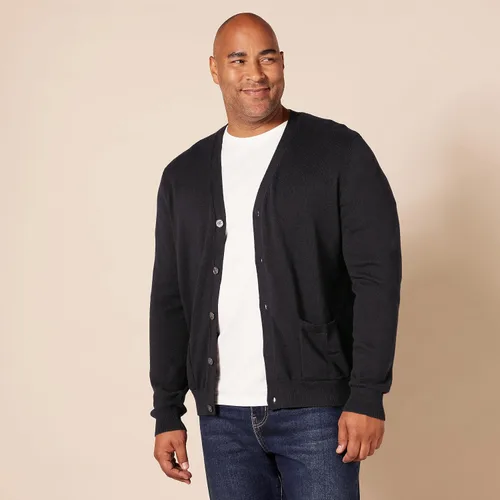 Vista 5 de Tienda Essentials Suéter tipo cárdigan de algodón para hombre