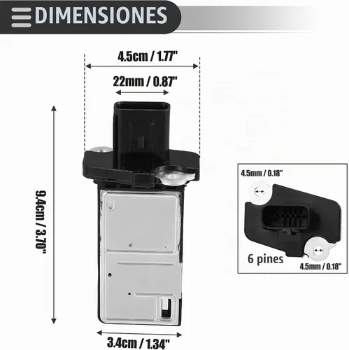 Vista 5 de Medidor de sensor de flujo de aire Motoforti, reemplazo de sensor de flujo de aire MAF, para Ford Focus 2.0L 2008-2011, plástico, 3L3Z-12B579-BA