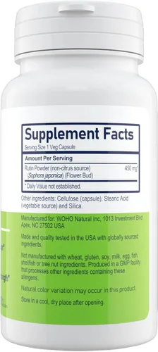 Vista 2 de Woohoo Natural WOHO Rutina 450 mg 100 cápsulas vegetales