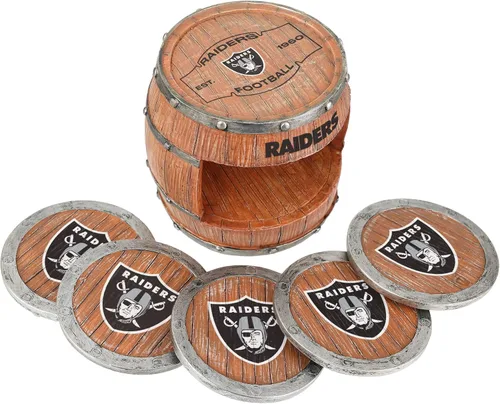 Vista 80 de FOCO NFL Team Logo 5-Pack Barrel Beverage Drink Coaster Set
