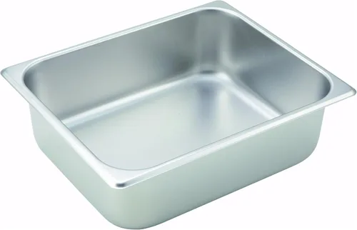 Vista 9 de Winco Bandeja de Tamaño 1/2 de 1 1/4" (NSF), Acero Inoxidable Dishwasher safe, Heavy-duty, Reinforced corners, Great for Steam Tables, Buffets