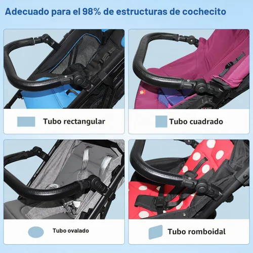 Vista 8 de Barra de parachoques para cochecito de 15.3 pulgadas, pasamanos de piel sintética