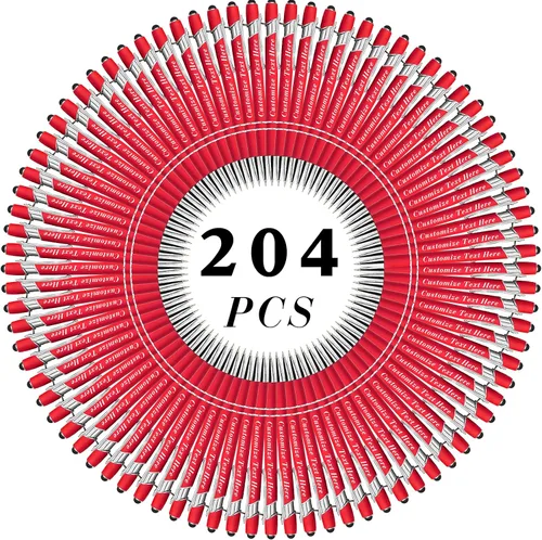 Vista 24 de Bolígrafos personalizados a granel con punta de lápiz capacitivo, 12 bolígrafos personalizados con logotipo de mensaje con nombre, bolígrafos