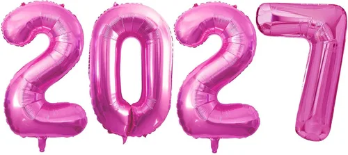 Vista 63 de GOER Globos de papel de aluminio 2026 para fiesta de Año Nuevo, suministros de fiesta, decoraciones de graduación (negro, 16 pulgadas)