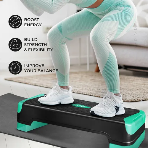 Vista 6 de Yes4All Plataforma de Step Aeróbico Ajustable 2 en 1 Stepper para Ejercicios de Fitness con Patas de Tabla de Equilibrio Basculante
