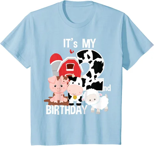 Vista 9 de Camiseta para fiesta de 2 años con texto en inglés "It's My 2nd Birthday", Negro