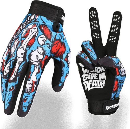 Vista 7 de Guantes de motocicleta con diseño esqueleto para hombres y mujeres, guante transpirable para ciclismo, guante todoterreno para ATV MTB Motocross