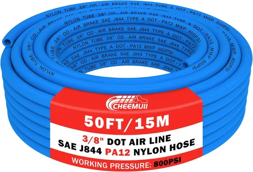Vista 21 de CheeMuii 30 pies 1/4 línea de aire DOT 1/4" PA12 tubo neumático de nylon 9.1 metros 1/4 pulgada OD tubo de aire neumático tubo de línea de aire