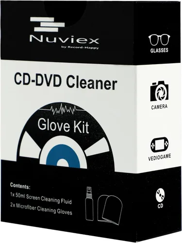 Vista 2 de Kit de paño limpiador de CD de alta calidad, líquido de limpieza compacto de CD y DVD y toalla de microfibra Juego de guantes antiestáticos