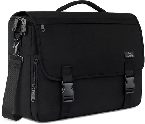 Vista 2 de MATEIN Bolsa de mensajero para hombre, maletín ligero para laptop de 17.3 pulgadas, bolsa para laptop con ruedas, maletín grande para hombre