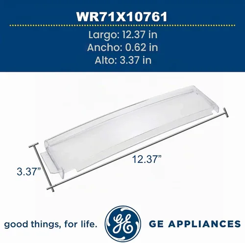 Vista 3 de GE WR71X10761 - Moldura de estante original OEM (transparente) para refrigerador GE