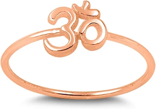 Vista 6 de ELIJA SU COLOR Anillo con signo Om de plata esterlina