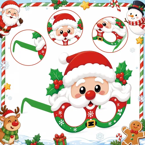 Vista 3 de Vinsot 32 anteojos de papel para fiesta de Navidad, decoración