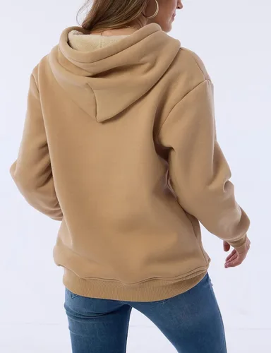 Vista 7 de Sudadera con capucha de invierno para mujer con forro polar cálido