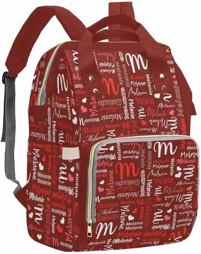 Vista 33 de Artsadd Bolsos para pañales personalizados con nombre, mochila monograma, regalos para baby shower, pattern 01, Tamaño único, Mochilas Daypack