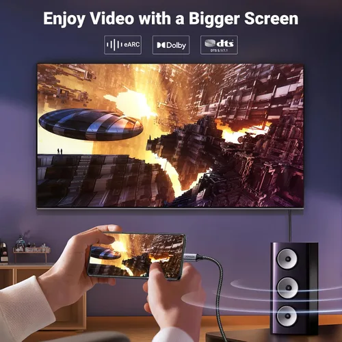 Vista 9 de UGREEN - Cable USB C a DisplayPort 1.4 8K@60Hz 4K@240Hz Unidireccional Thunderbolt 4/3 a DisplayPort Cord USB C a DP 32.4Gbps Compatible con iPhone