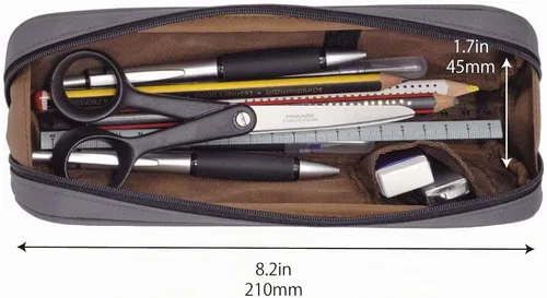 Vista 3 de Lihit Lab - Estuche para bolígrafos, 9.4 x 1.8 x 3 pulgadas Negro azabache