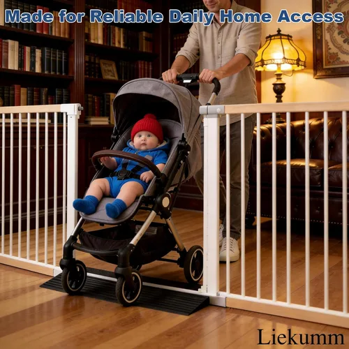 Vista 4 de LIEKUMM Rampa de umbral de goma de elevación de 3/8 pulgadas, rampa antideslizante de capacidad de carga de 1500 libras para puertas, rampa de goma