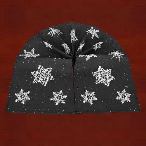 Vista 3 de Camino de mesa bordado con copos de nieve para fiestas navideñas