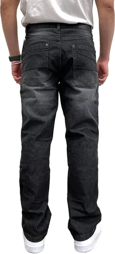 Vista 2 de Southpole Mens Mid Rise Stretchable Straight Relaxed Fit Cross Hatch Denim Pants