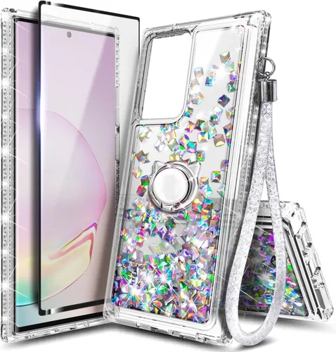 Vista 44 de NGB - Funda para teléfono Samsung Galaxy S9, color aguamarina/morado, bonita funda con purpurina líquida para mujeres y niñas, con protector