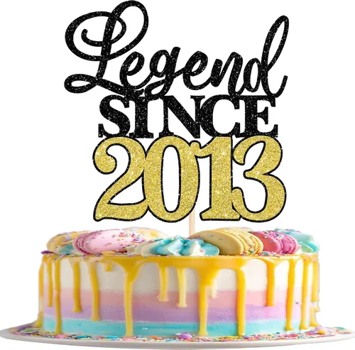 Vista 41 de Rsstarxi 1 paquete de decoración de pastel con purpurina de leyenda desde 2012 para decoración de tarta de cumpleaños 13 años para decoración