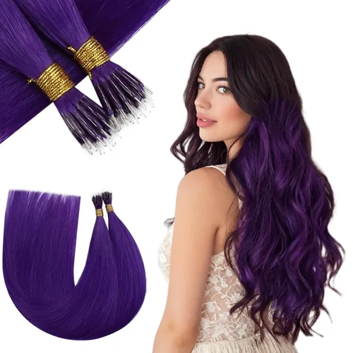 Vista 10 de RUNATURE - Extensiones de cabello humano con cinta color rosa intenso, 12 pulgadas, 0.71 oz, 10 unidades Hot Pink Human Hair Extensions Tape Ins