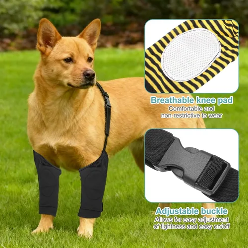 Vista 3 de Mangas para patas de perro, traje de recuperación para patas delanteras, mangas para mascotas, codo protector