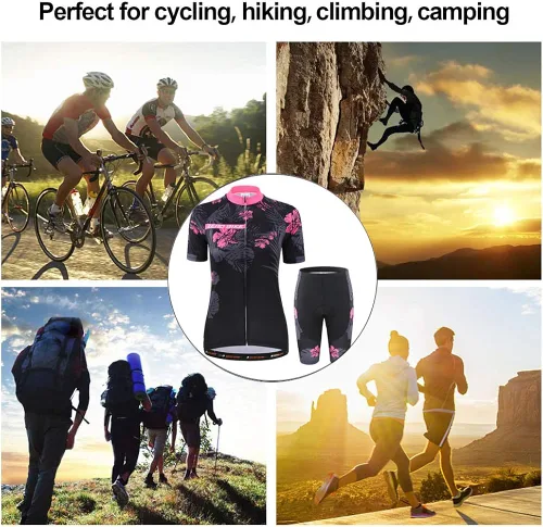 Vista 5 de Zerobike - Jersey de ciclismo para mujer, de manga corta, secado rápido, transpirable, para montaña.