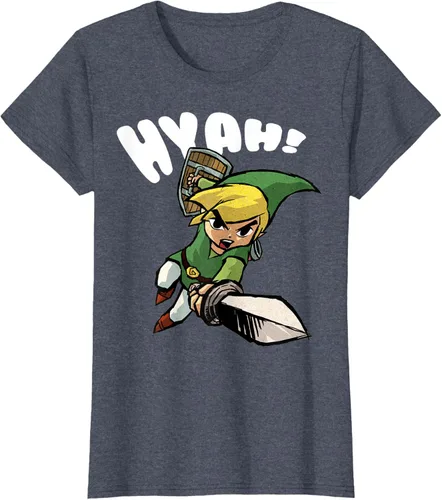Vista 14 de Nintendo Legend of Zelda Link Hyah Poster - Camiseta pequeña Azul Marino