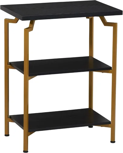 Vista 17 de Household Essentials Mesa de centro rectangular de hierro negro y oro