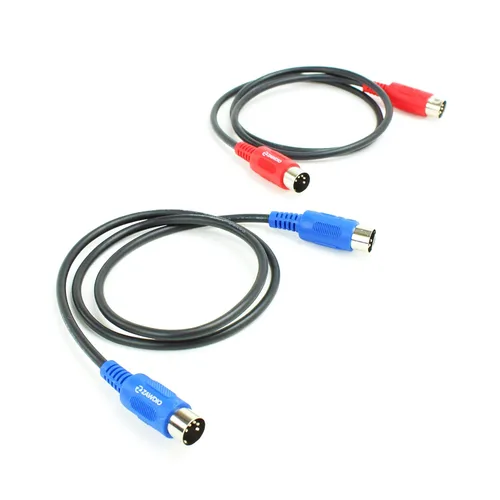 Vista 5 de Juego de cables de conexión MIDI de 2 a 5 pines DIN macho a macho de 18 pulgadas