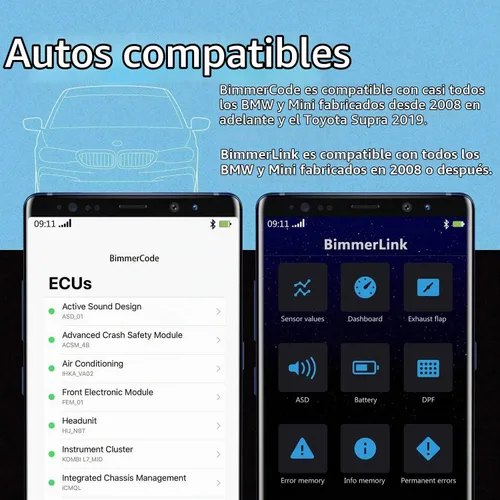 Vista 4 de Vgate OBD2 Bluetooth Escáner vLinker BM Bimmercode Herramienta de Diagnóstico para BMW/Mini, Funciona con Android y Windows solamente
